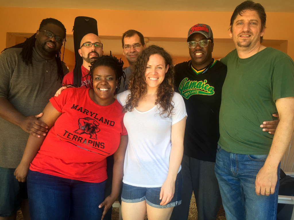 L->R: Brew, Dan, Roxy, Dave, Eileen, Teo, Pete: in Jamaica